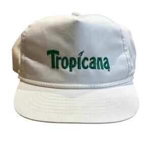 Tropicana Orange Juice White Dome SnapBack Rope Hat Cap Vintage 90’s Adjustable